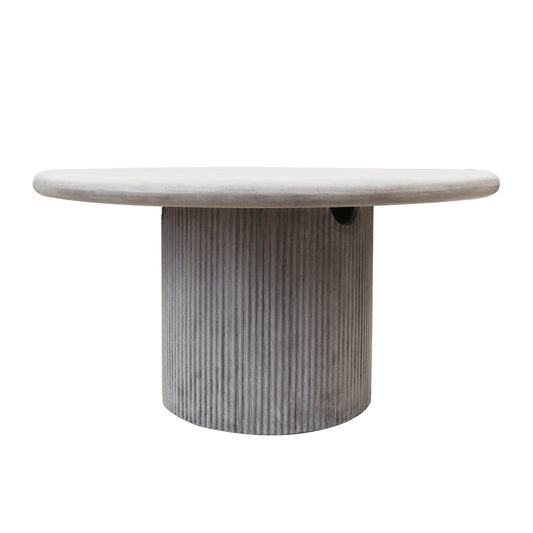 Patras Round Concrete Dining Table - Grey