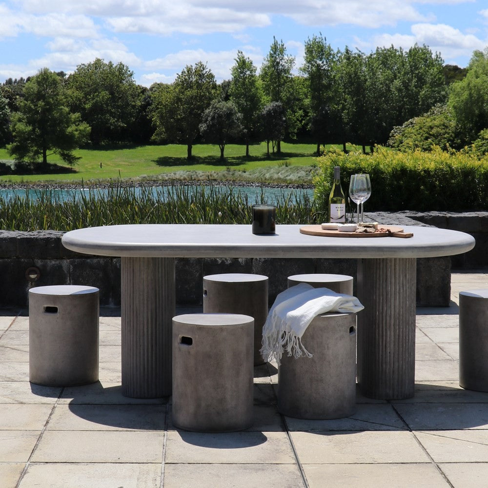 Solona Outdoor Concrete Dining Table - Grey