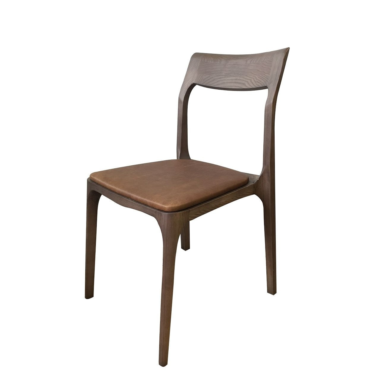 Cooper Stackable Dining Chair -  Brown Leather