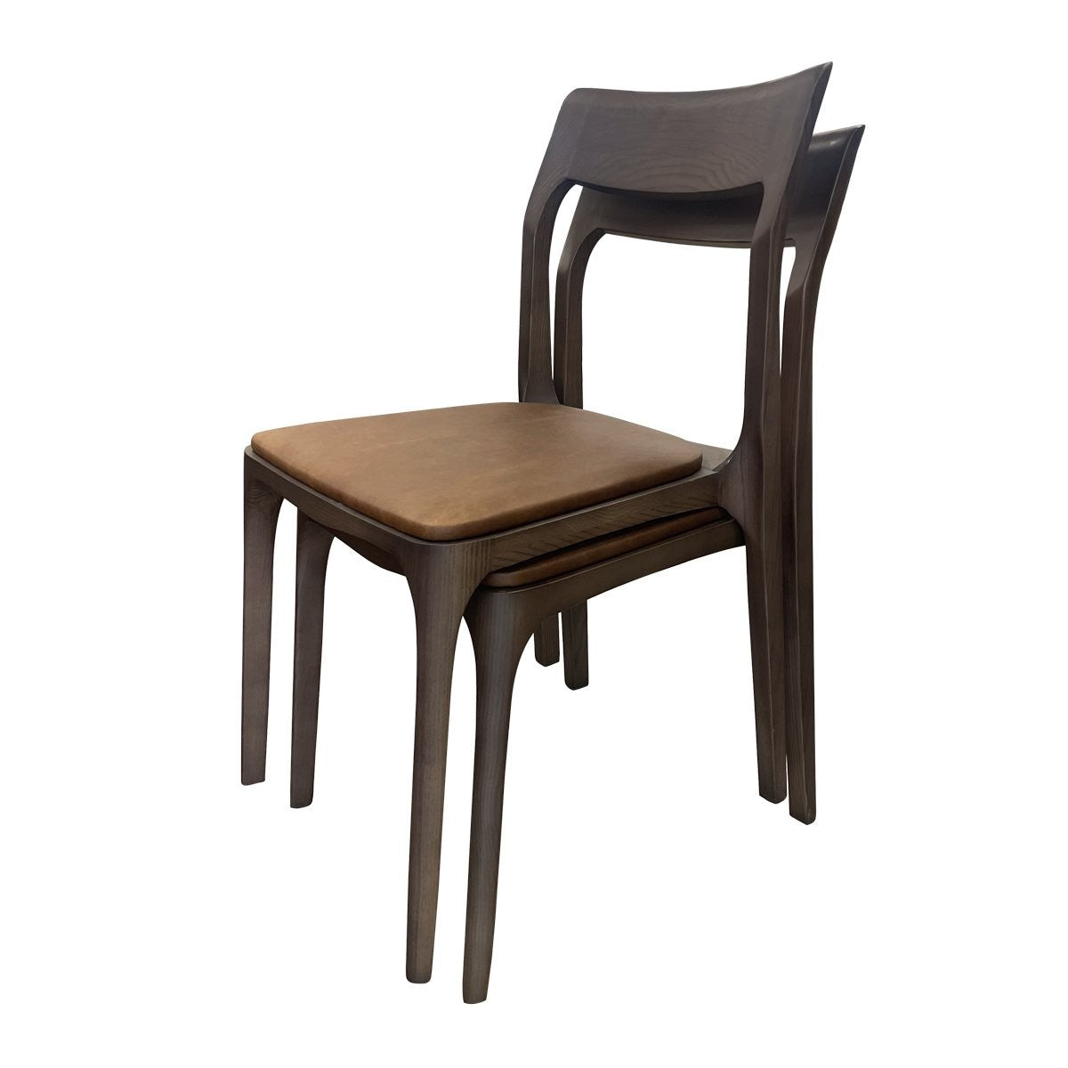 Stackable leather dining discount chairs