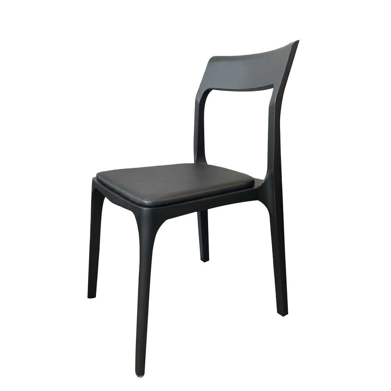 Cooper Stackable Dining Chair - Black Leather