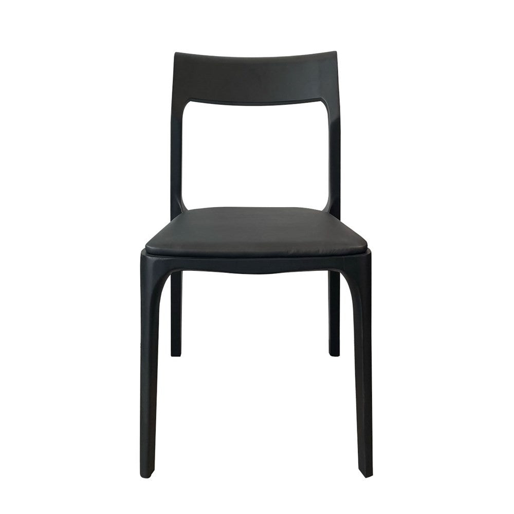 Cooper Stackable Dining Chair - Black Leather