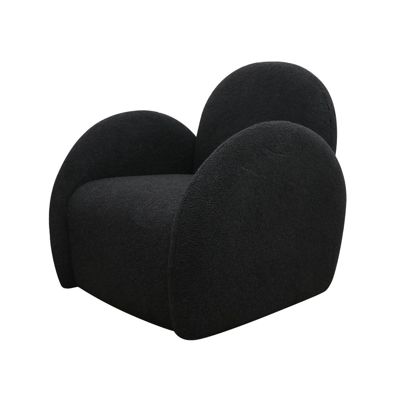 Snugg Swivel Armchair - Black Shearling