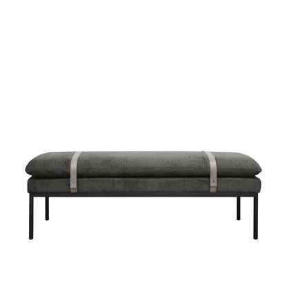 Baxter Fabric Ottoman / Bench - Charcoal