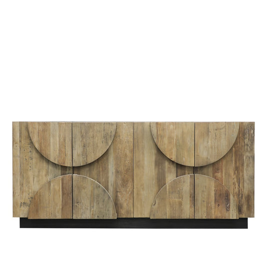 Monte 4 Door Sideboard - Natural / Black