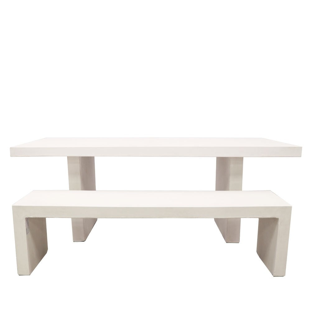 Palma Long Bench - White