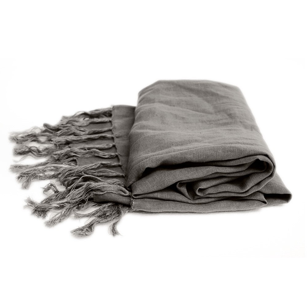 Tully Linen Throw - Charcoal