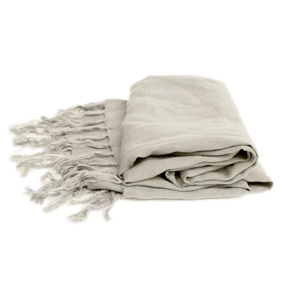 Tully Linen Throw - Light Grey