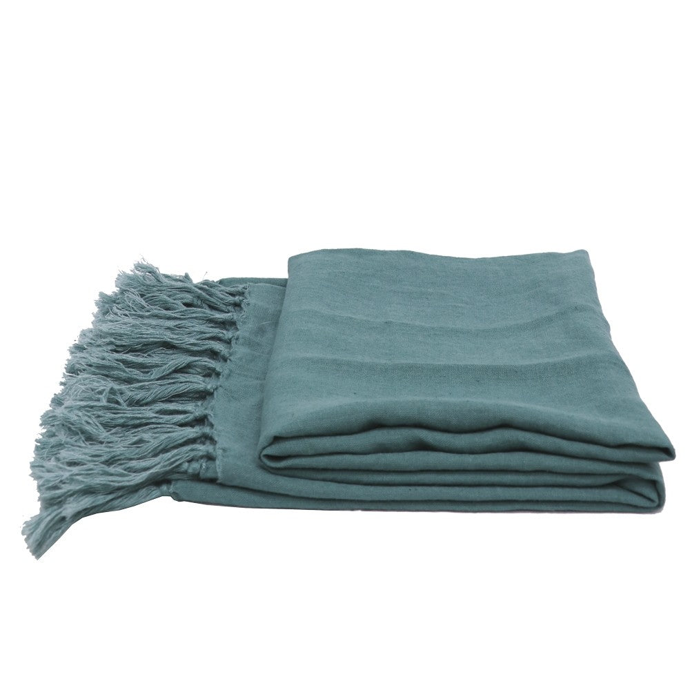 Tully Linen Throw - Sea Mist