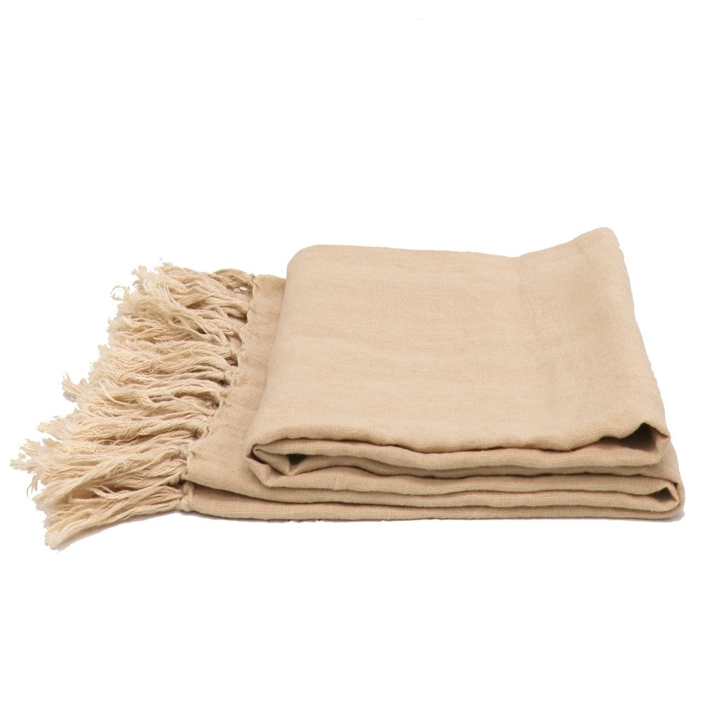 Tully Linen Throw - Hazelnut