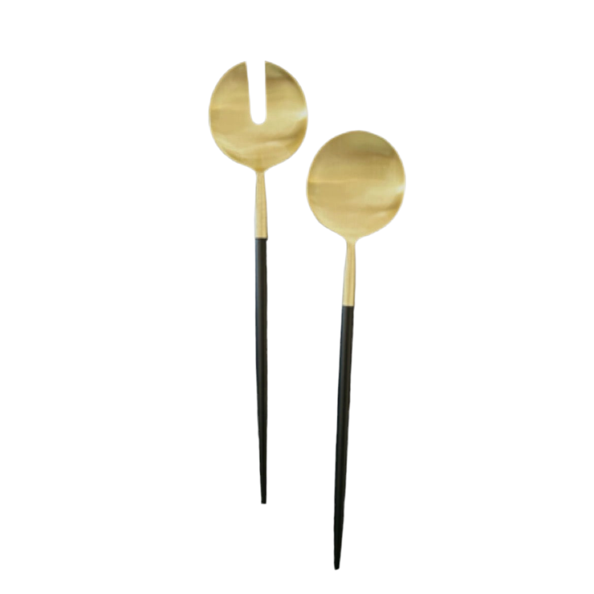 Brass Salad Servers - Black