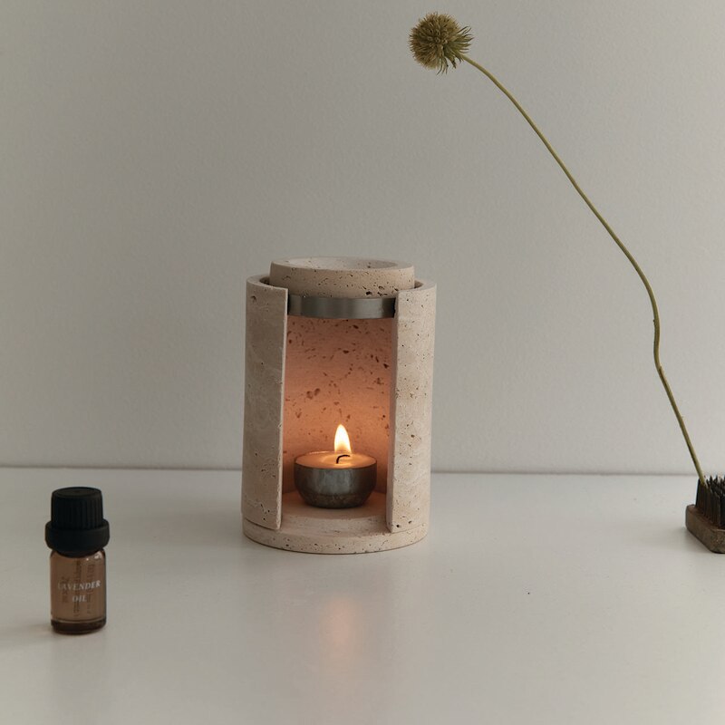 Magma Oil Burner - Travertine