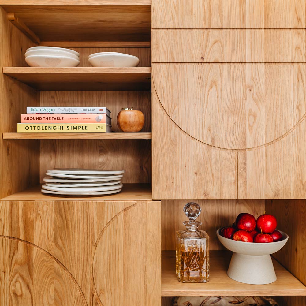 Etch Highboard Display - Oak