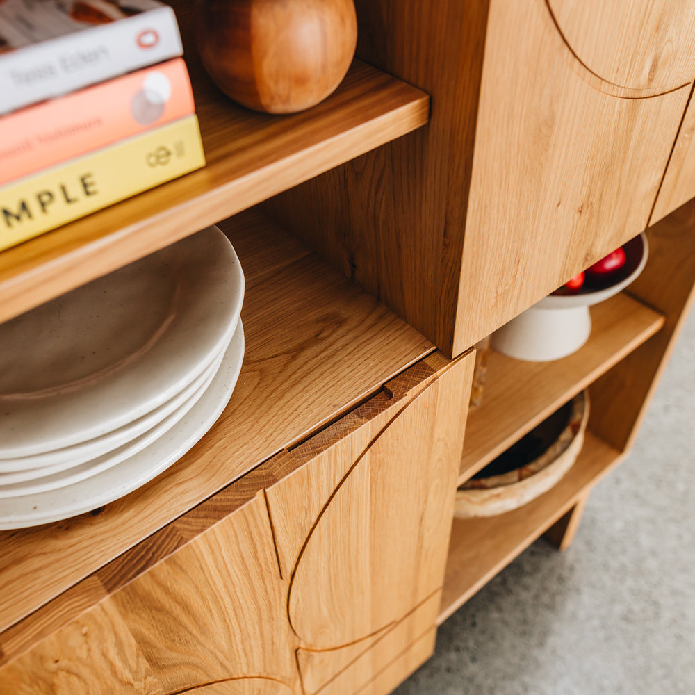 Etch Highboard Display - Oak