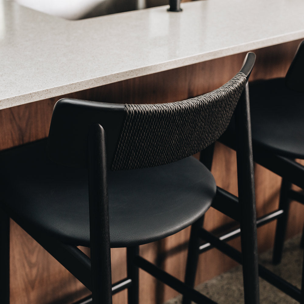 Niles Highback Barstool - Black