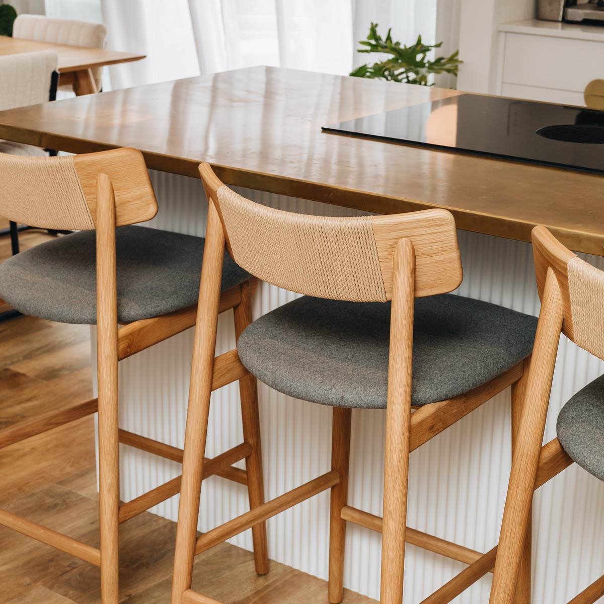 Niles Highback Barstool - Oak