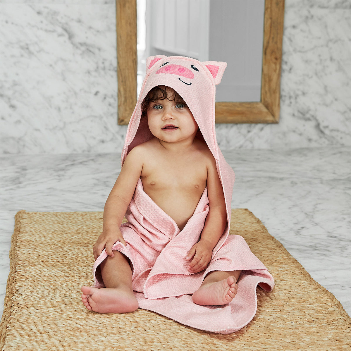 Baby Hooded Towel Animal Collection - Parker Pig