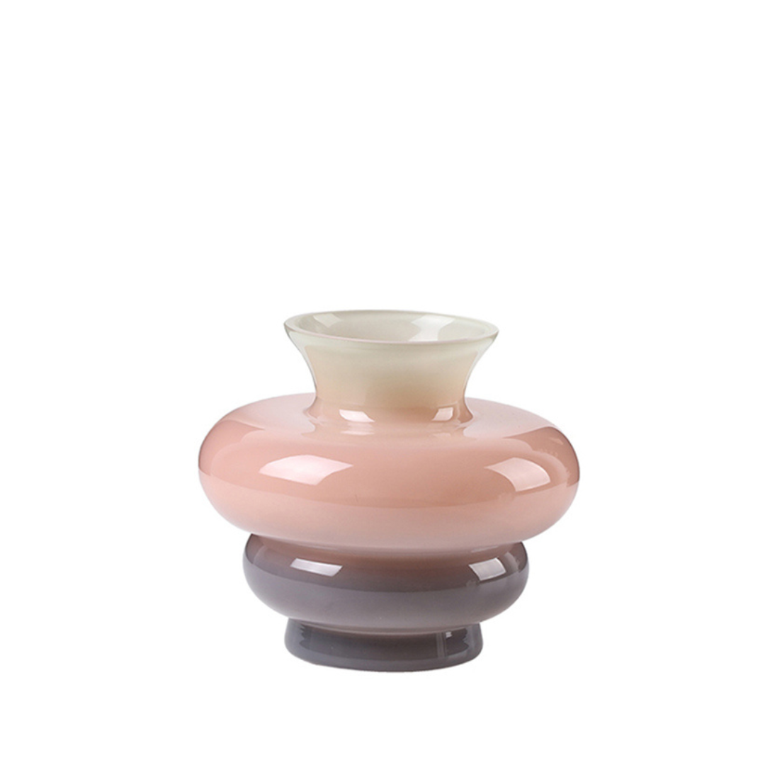 Tri-Colour Ombre Glass Vase - Small