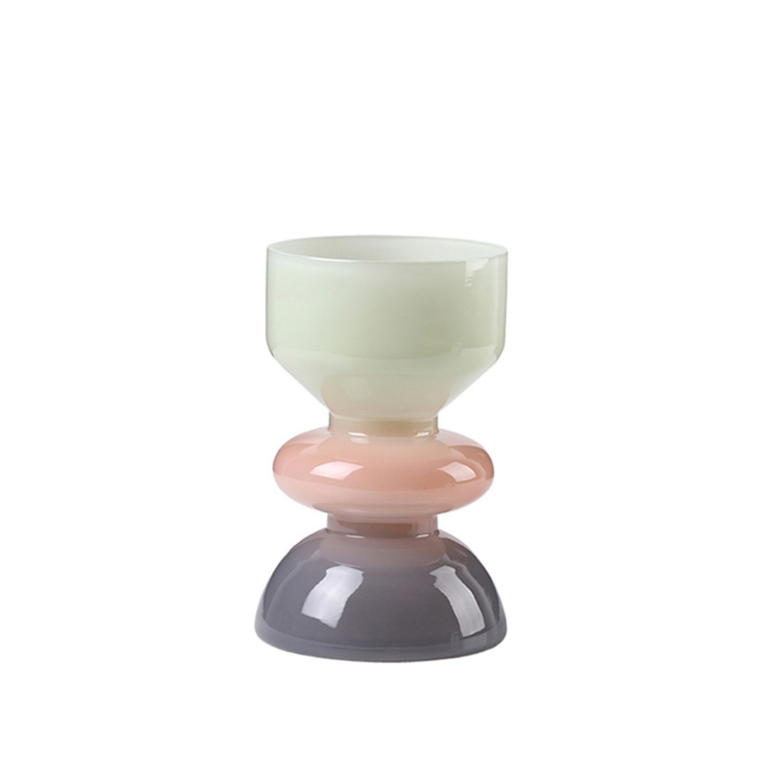 Tri-Colour Ombre Glass Vase - Medium