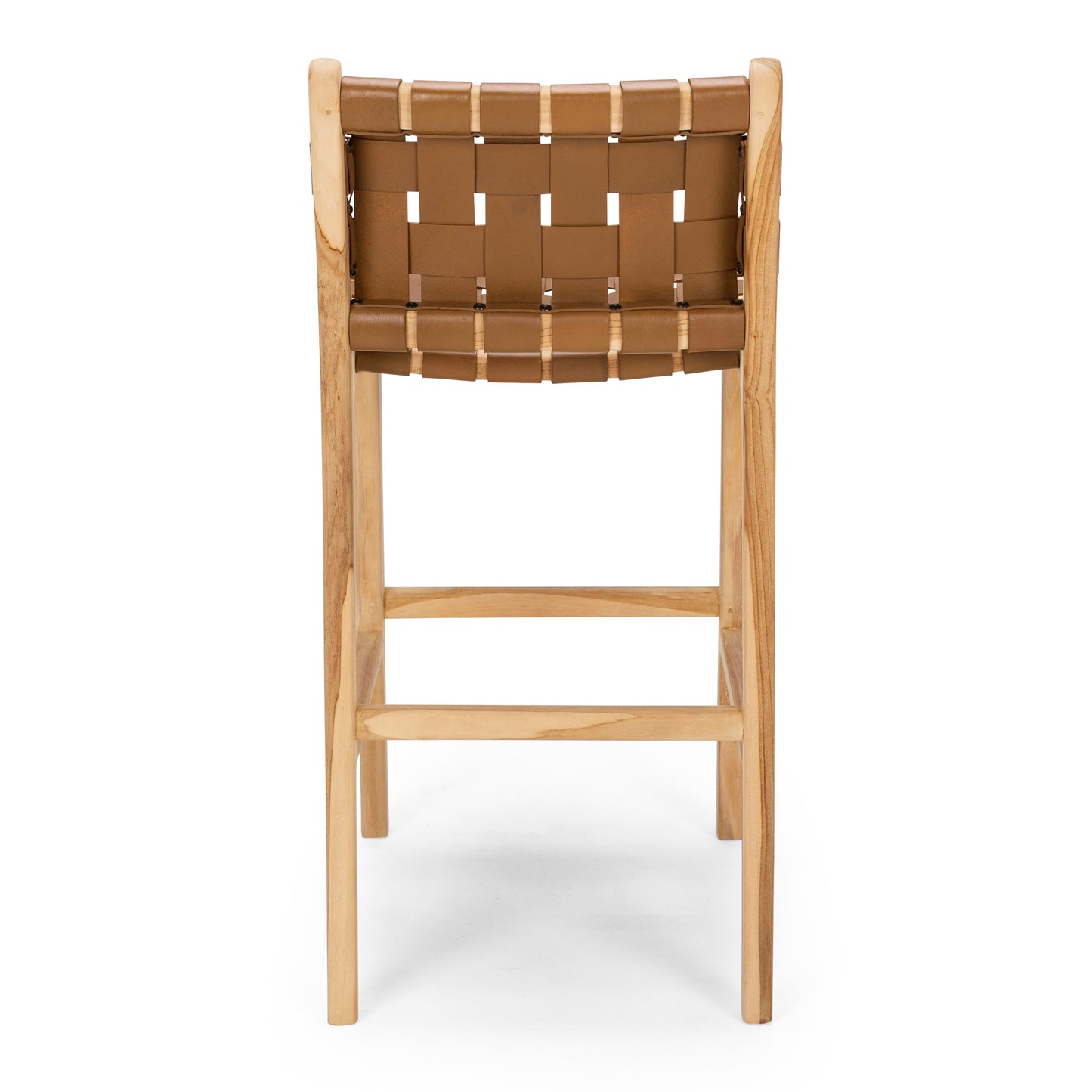 Indo Woven Highback Barstool - Saddle