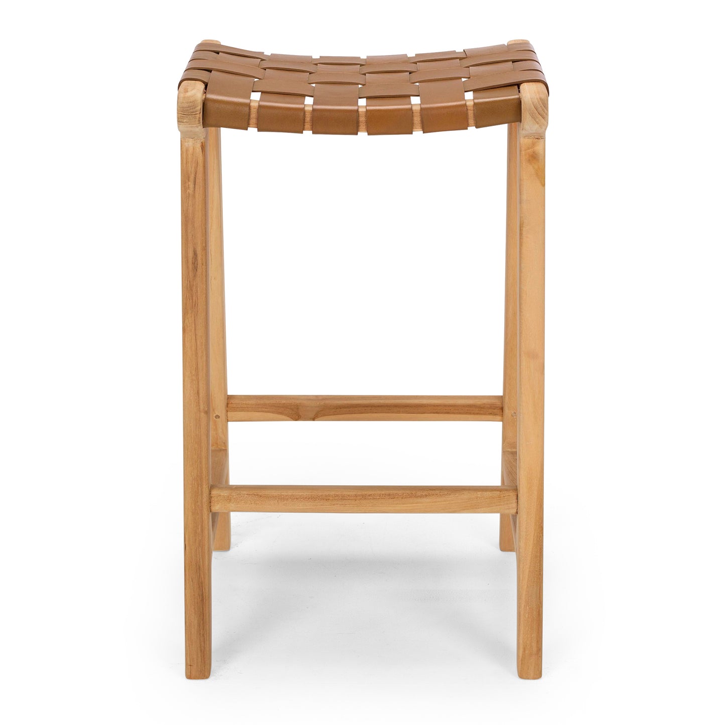 Indo Woven Barstool - Saddle