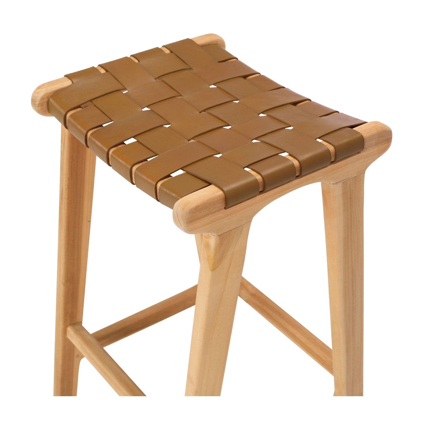 Indo Woven Barstool - Saddle