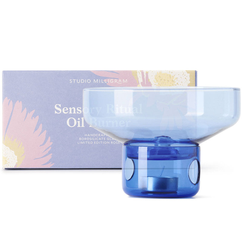 Glass Oil Burner - Coastal Blue