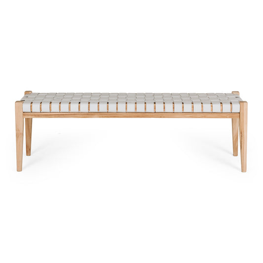 Indo Woven Bench - Duck Egg