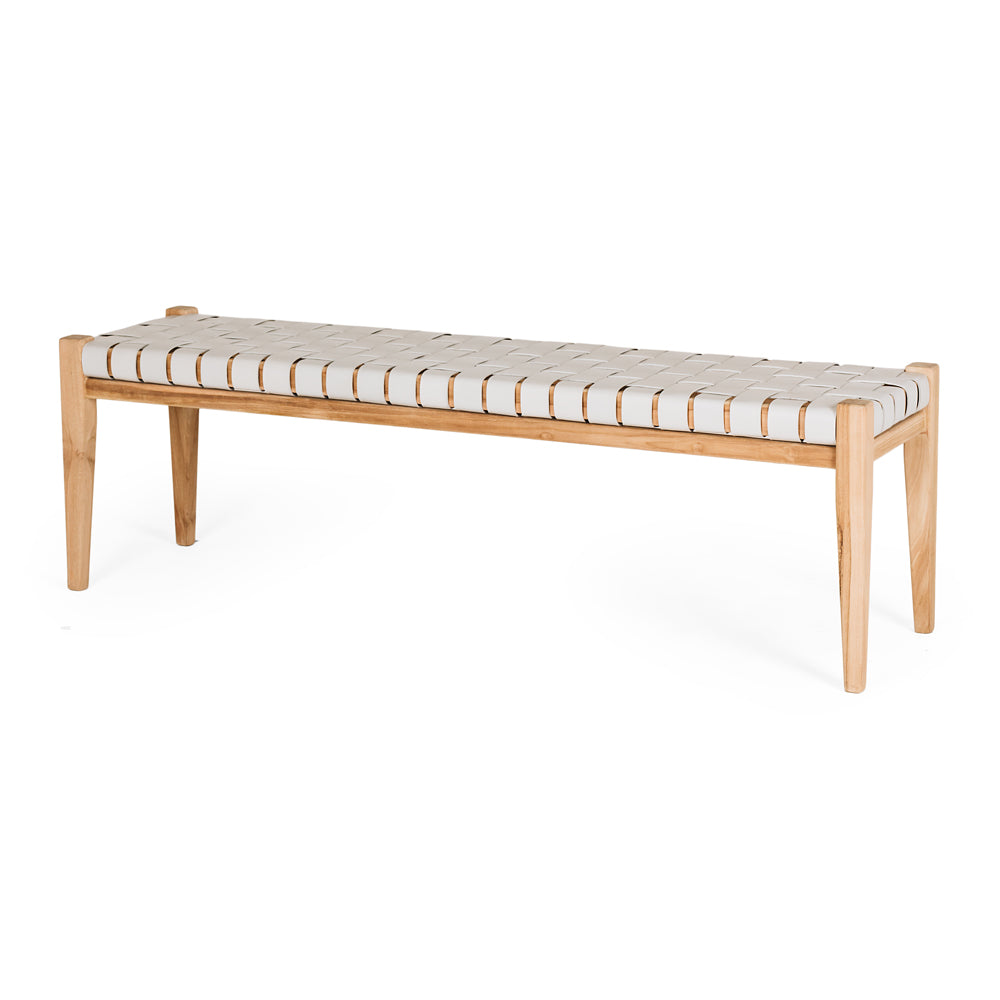 Indo Woven Bench - Duck Egg