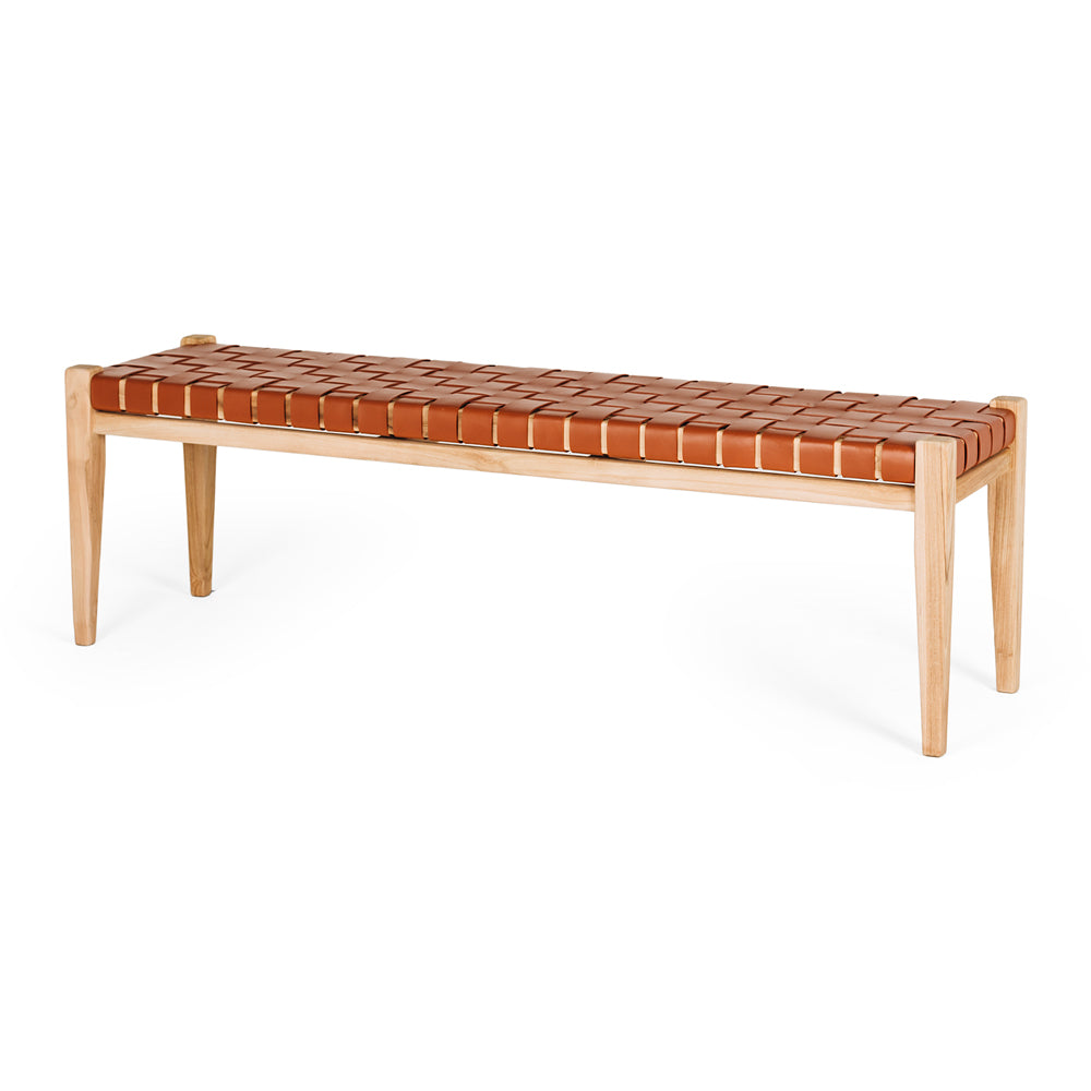 Indo Woven Bench - Tan