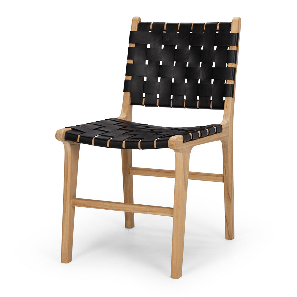 Indo Woven Dining Chair - Black