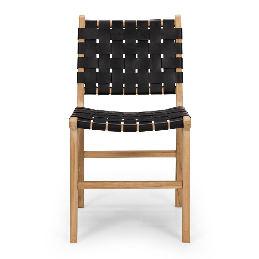 Indo Woven Dining Chair - Black