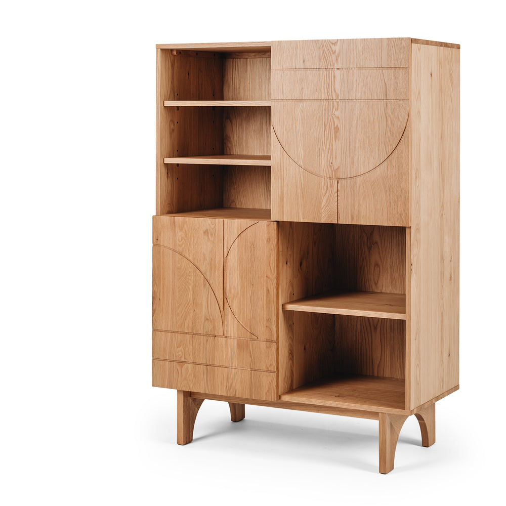 Etch Highboard Display - Oak