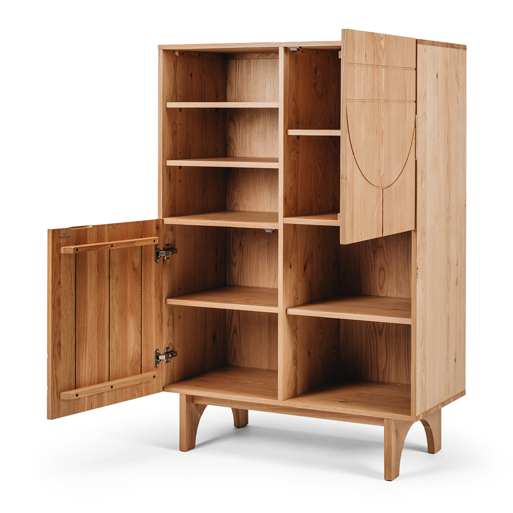 Etch Highboard Display - Oak