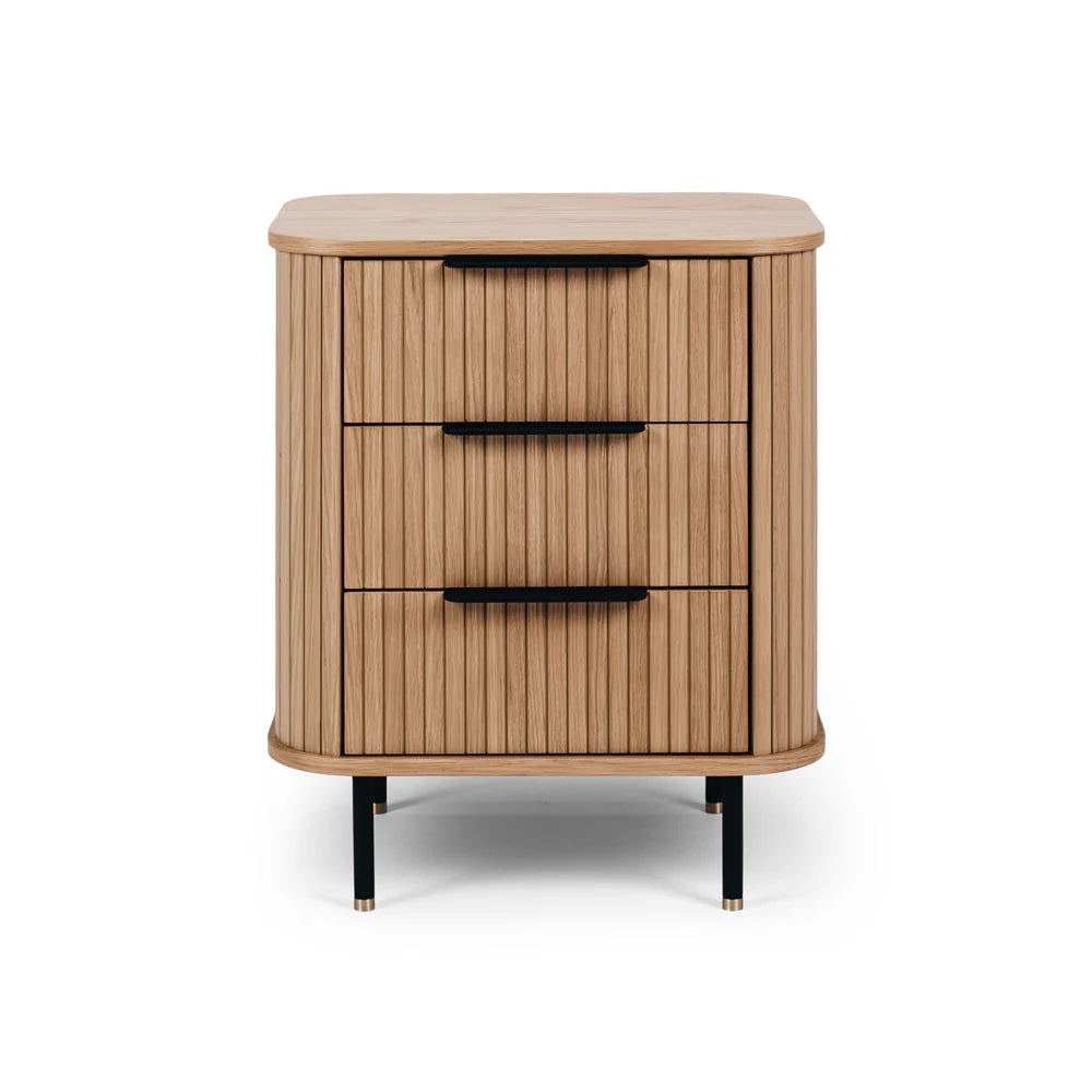 Anders 3 Drawer Bedside Table - Oak