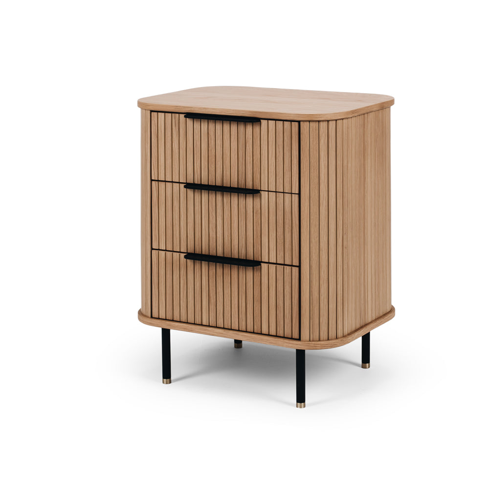 Anders 3 Drawer Bedside Table - Oak