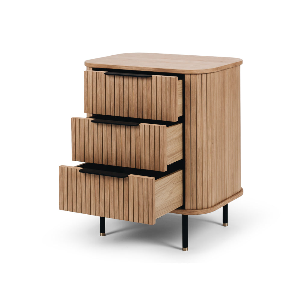 Anders 3 Drawer Bedside Table - Oak