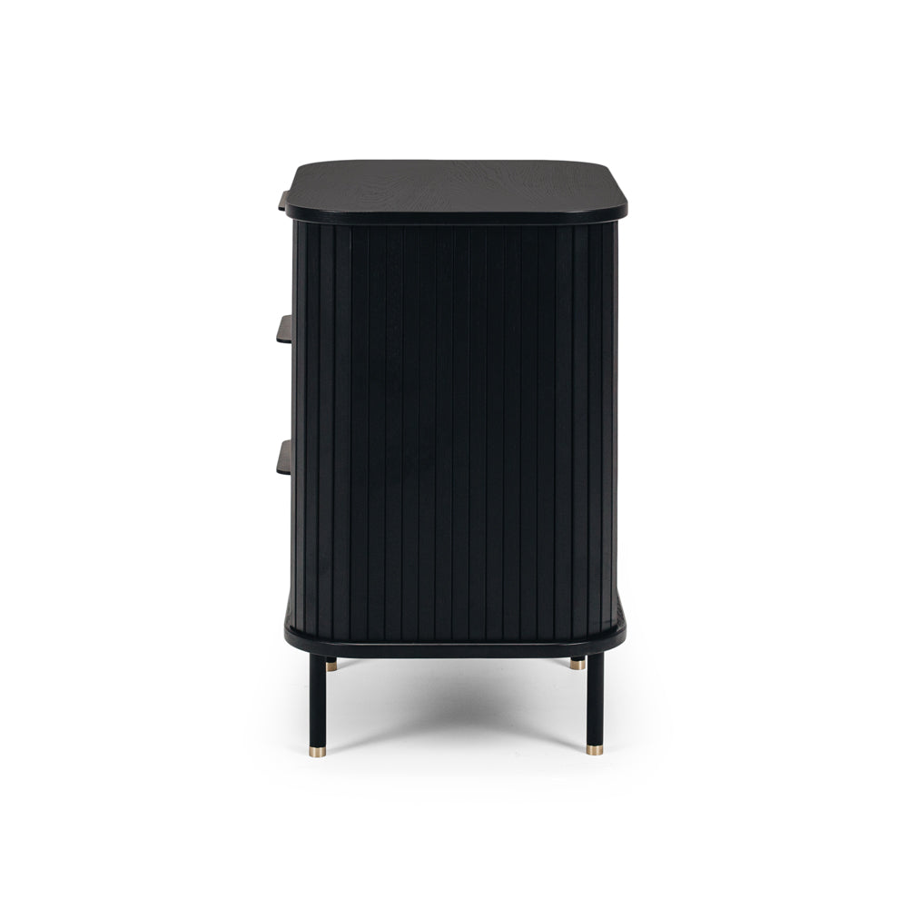 Anders 3 Drawer Bedside Table - Black