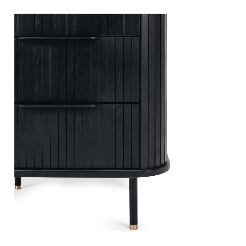 Anders 3 Drawer Bedside Table - Black