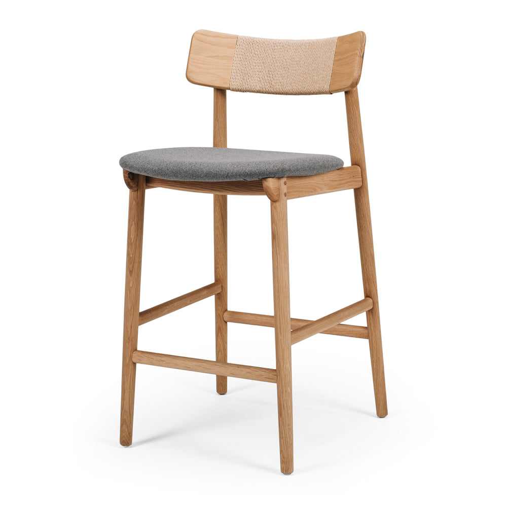 Niles Highback Barstool - Oak