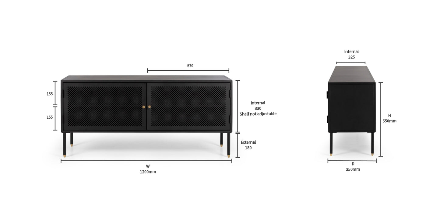 Dawn TV Unit 120 - Black