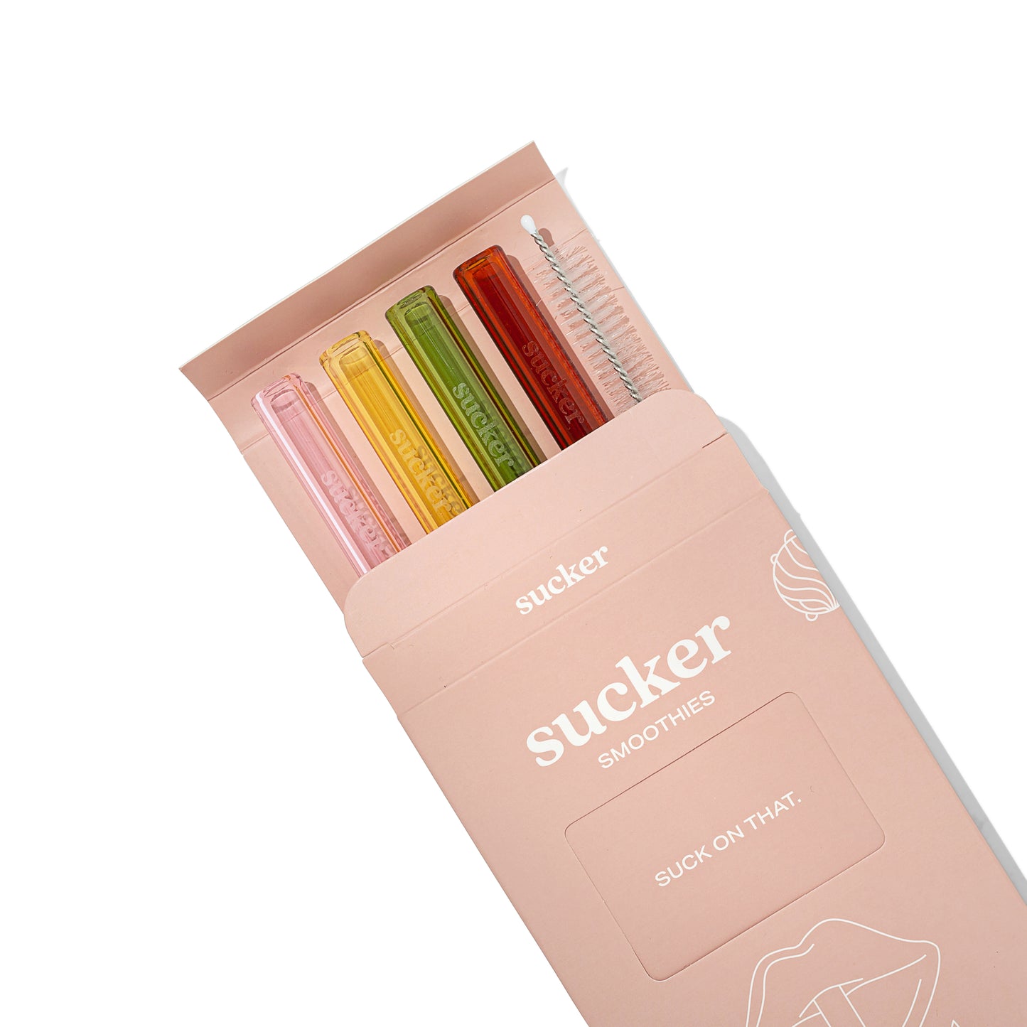 Reusable Glass Smoothie Straws - Multi-colour