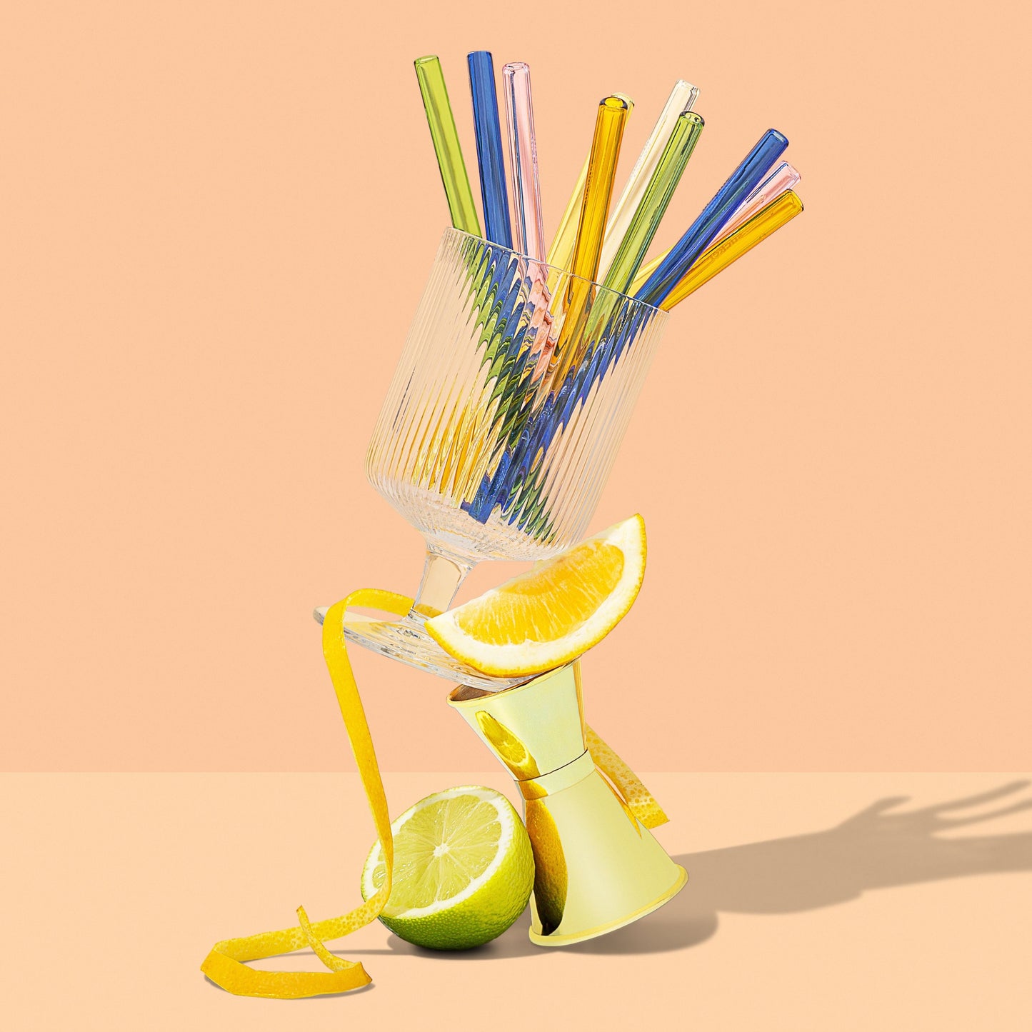 Reusable Glass Cocktail Straws - Multi-colour