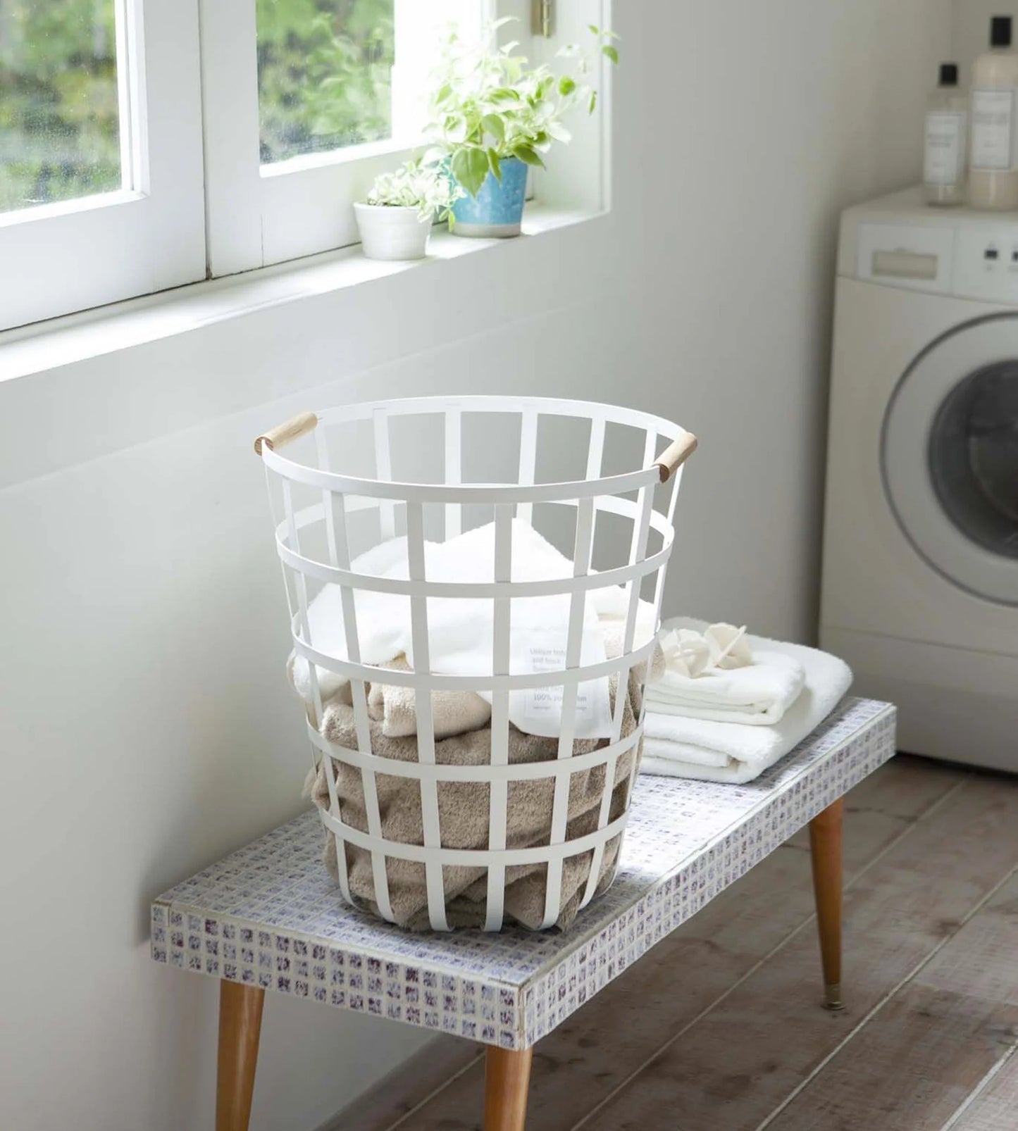 Laundry Basket Round White