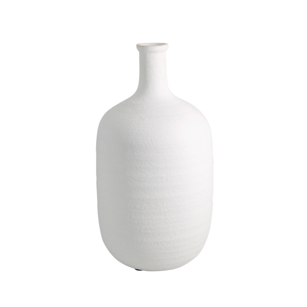 Irina White Bottle Vase - Small