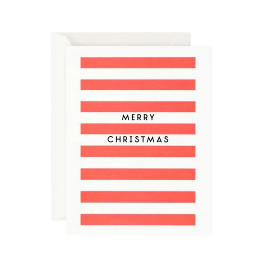 Card - Merry christmas Red Stripe