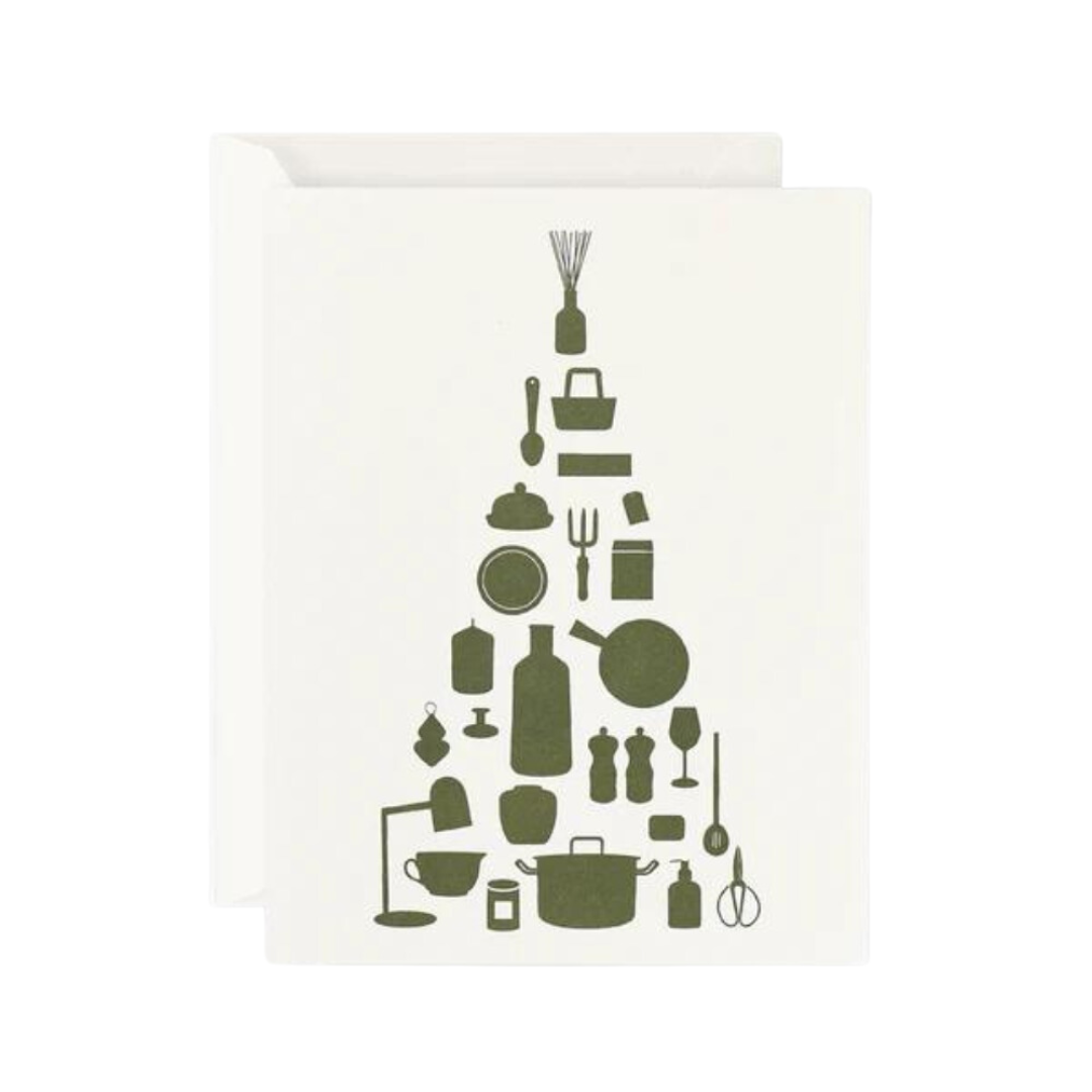 Card - Green Utensils Tree