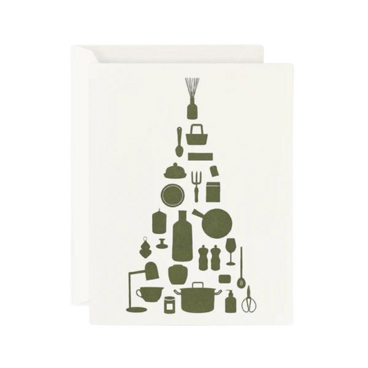 Card - Green Utensils Tree