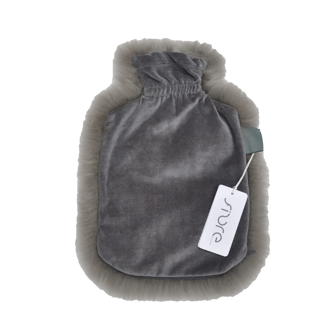 Long Wool Hot Water Bottle Cover - Fossil