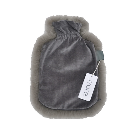 Long Wool Hot Water Bottle Cover - Fossil